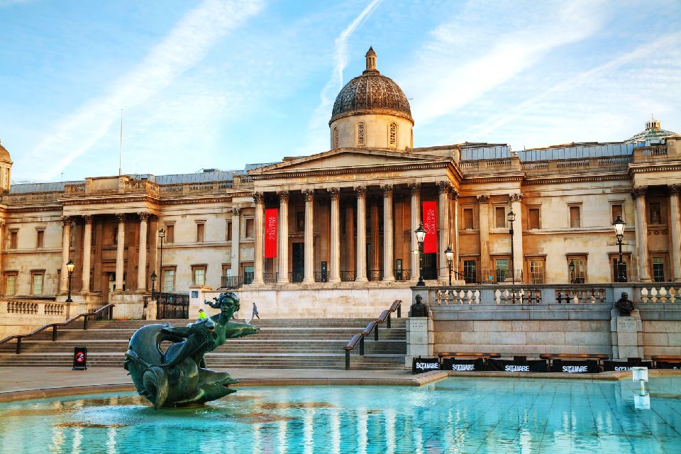 Los museos londinenses , La National Gallery, Trafalgar Square , Reino Unido