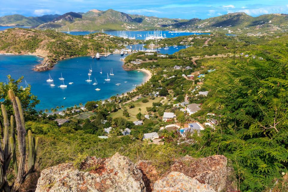 Antigua , Panoramische Sicht der Küste von Antigua , Antigua und Barbuda