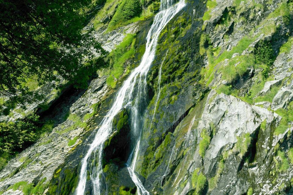 Les montagnes granitiques de Wicklow , Cascade de Powerscourt, Irlande , Irlande