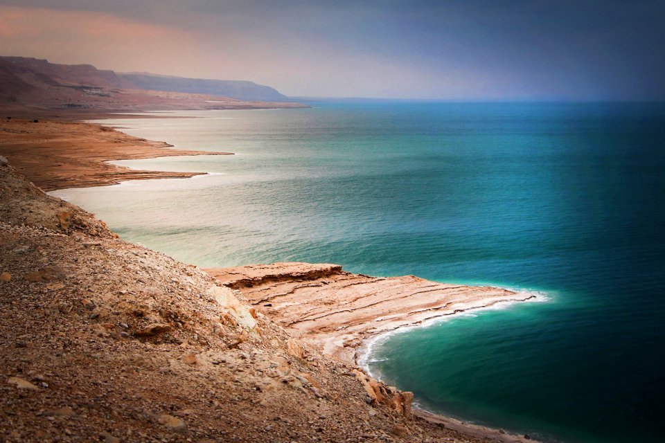 El mar Muerto, Israel, El mar Muerto, Las costas, Jerusalen, Israel
