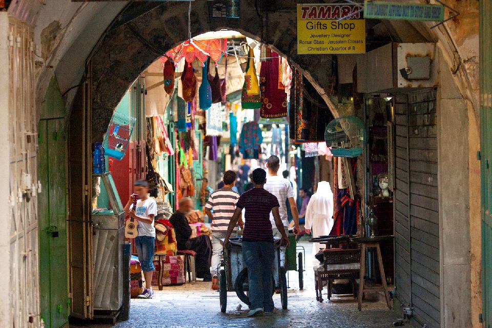 Il quartiere musulmano della Città Vecchia , Gerusalemme , Il souk di Gerusalemme , Israele
