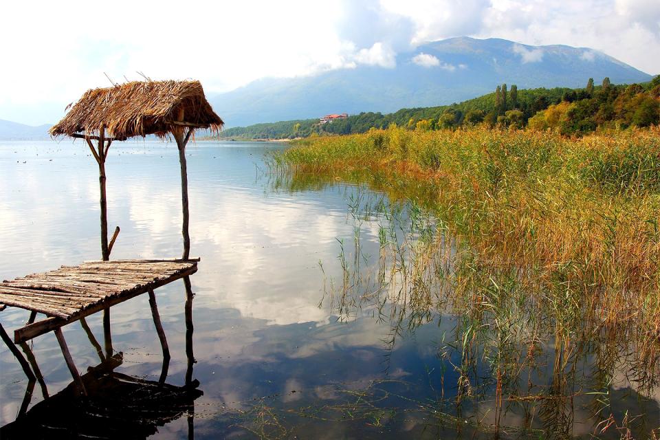 El lago de Prespa , Macedonia