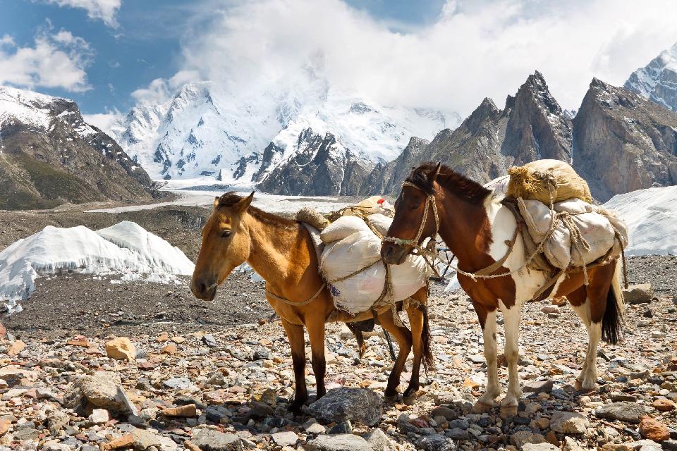 El itinerario del macizo de Nanga Parbat , Pakistán