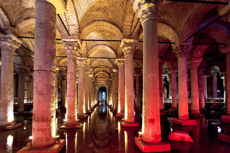 La cisterna basilica bizantina , Istanbul , La Cisterna Basilica, Costantinopoli , Turchia