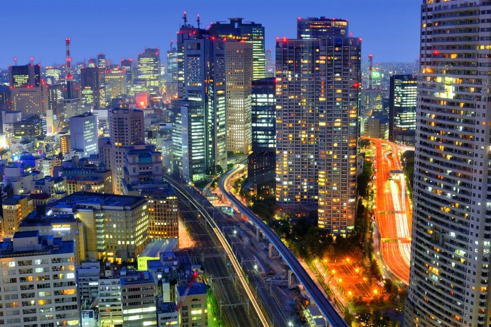 TOKYO- Les paysages urbains , Vue depuis la Tour de Tokyo , Japon