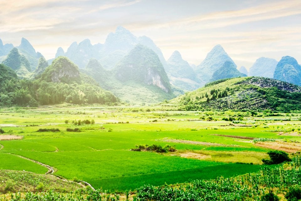 Die Reisfelder von Yangshuo, Die Landschaften, Die westlichen Provinzen