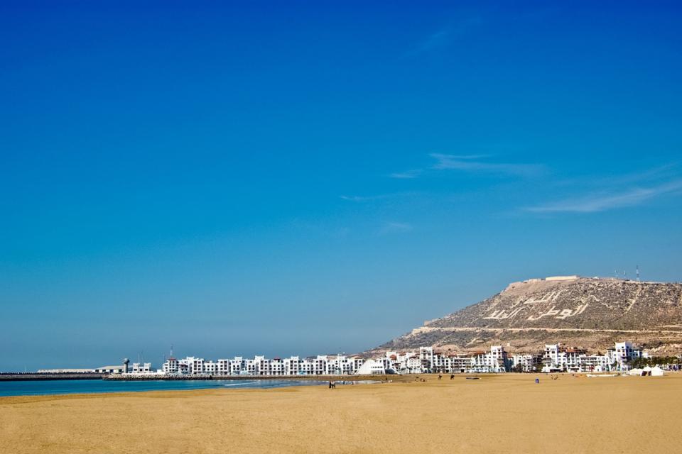 La plage d'Agadir , Marocco