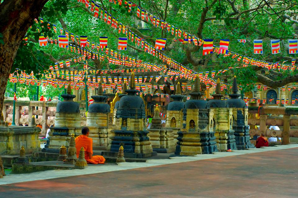 Le temple de Mahabodhi  Bodhgaya Bihar Inde  de l Est 