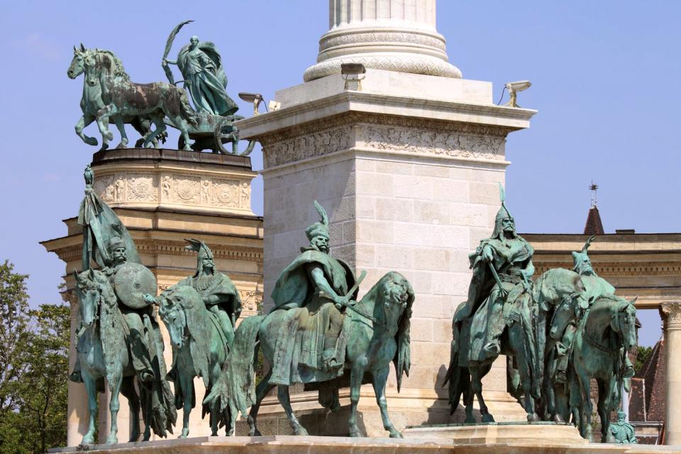 La place des Héros à Budapest , Hongrie