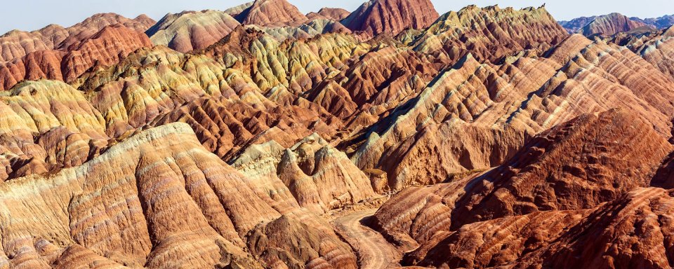 Les Montagnes De Zhangye Danxia Les Provinces De Louest