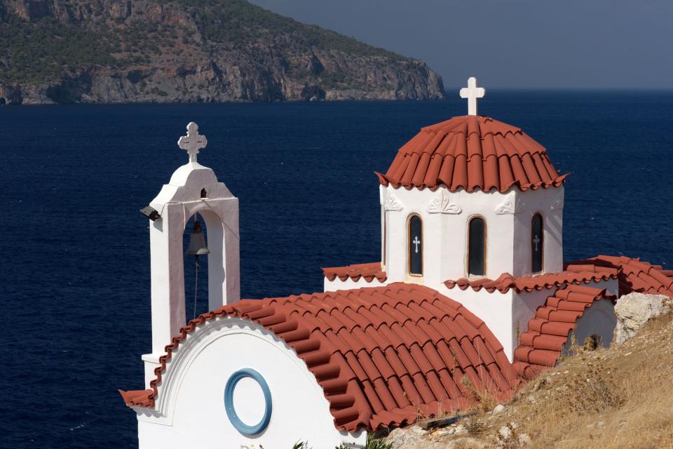 L'église Kyra Panagia à Karpathos , Grèce