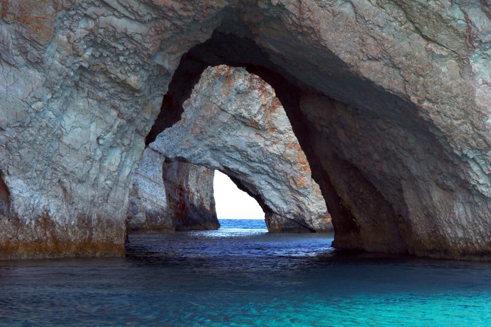 Les grottes bleues de Zante , Grèce