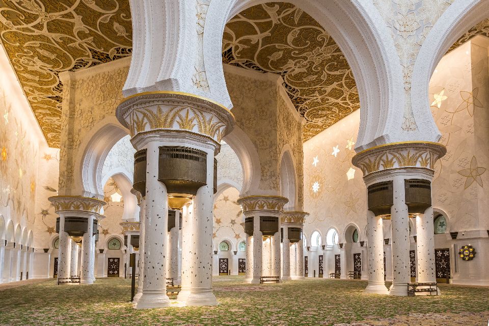 La Grande Mosquée Sheikh Zayed à Abu Dhabi , Emirats Arabes Unis