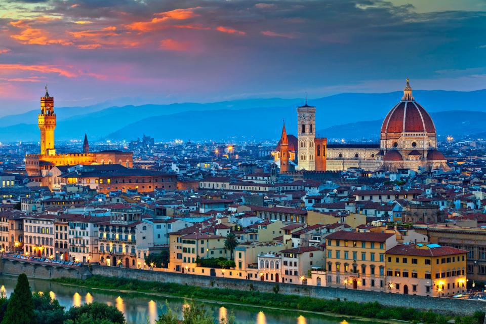 Europe, Italie, Toscane, Florence, ville, maison, bâtiment, église, montagne, architecture, fleuve,