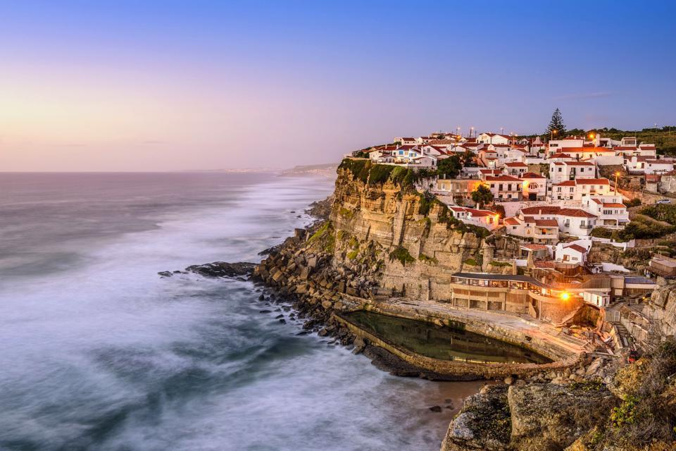 Europe, Portugal, Sintra, Azenhas do Mar, plage, ville, maison, océan, mer,