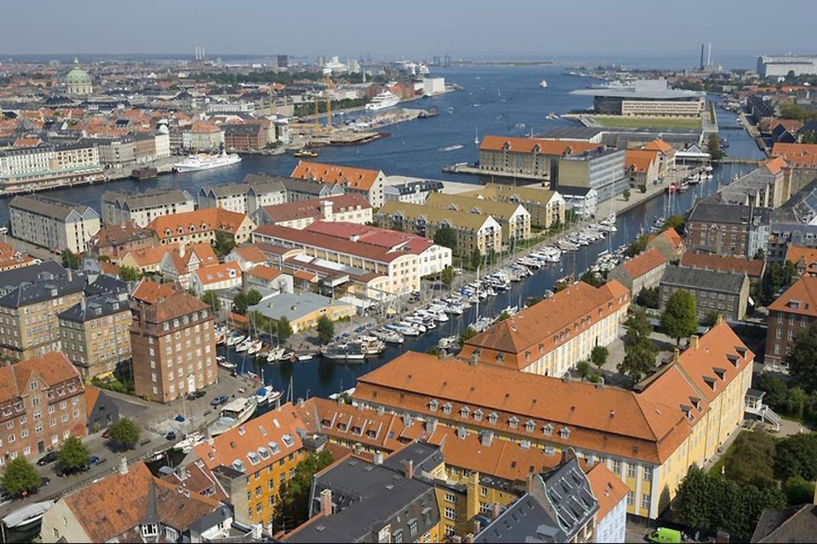 Das Kopenhagener Stadtbild dominiert das Wasser.