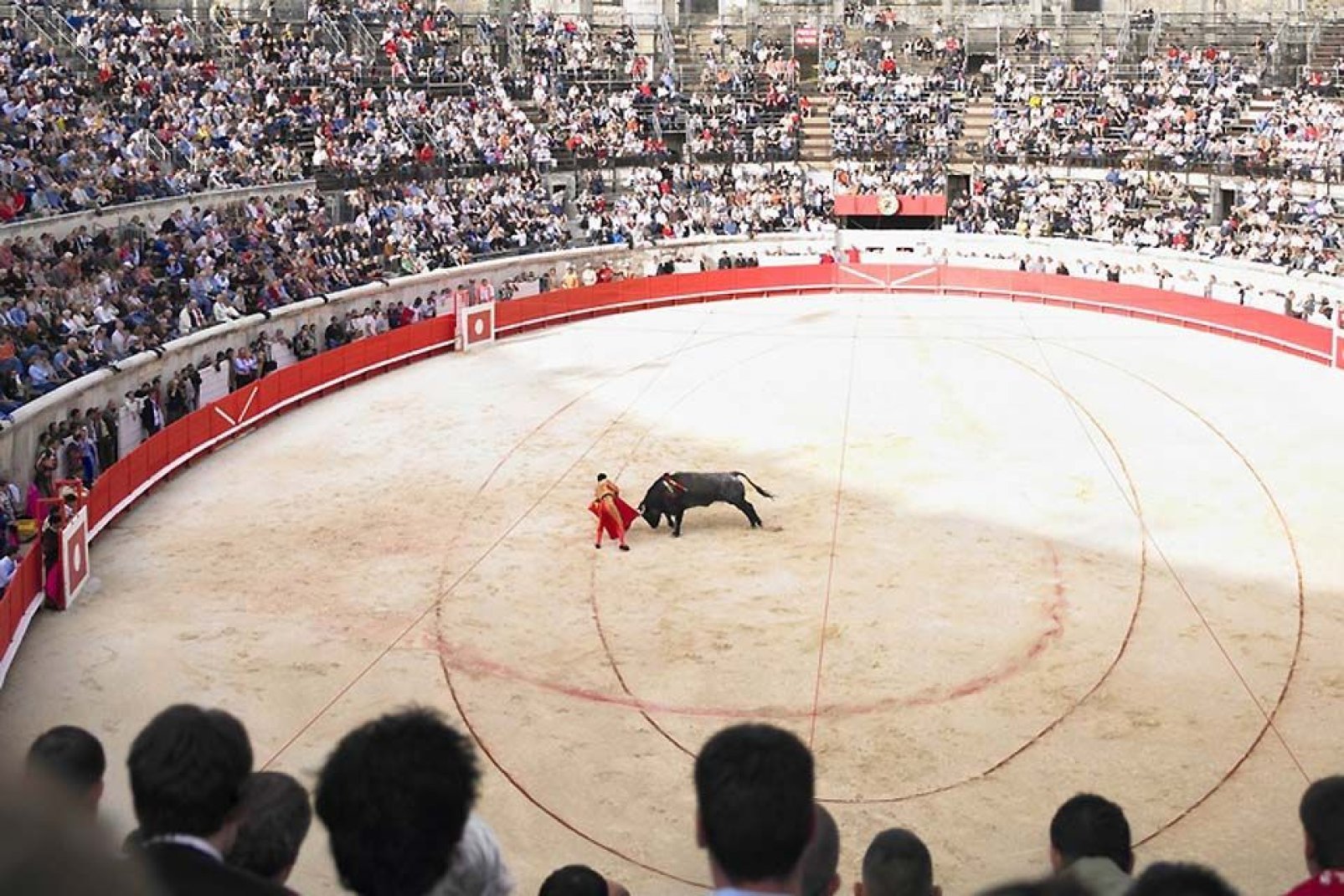 Bullfighting is a veritable institution in the city of Nîmes. Fights are regularly held in the city arena.