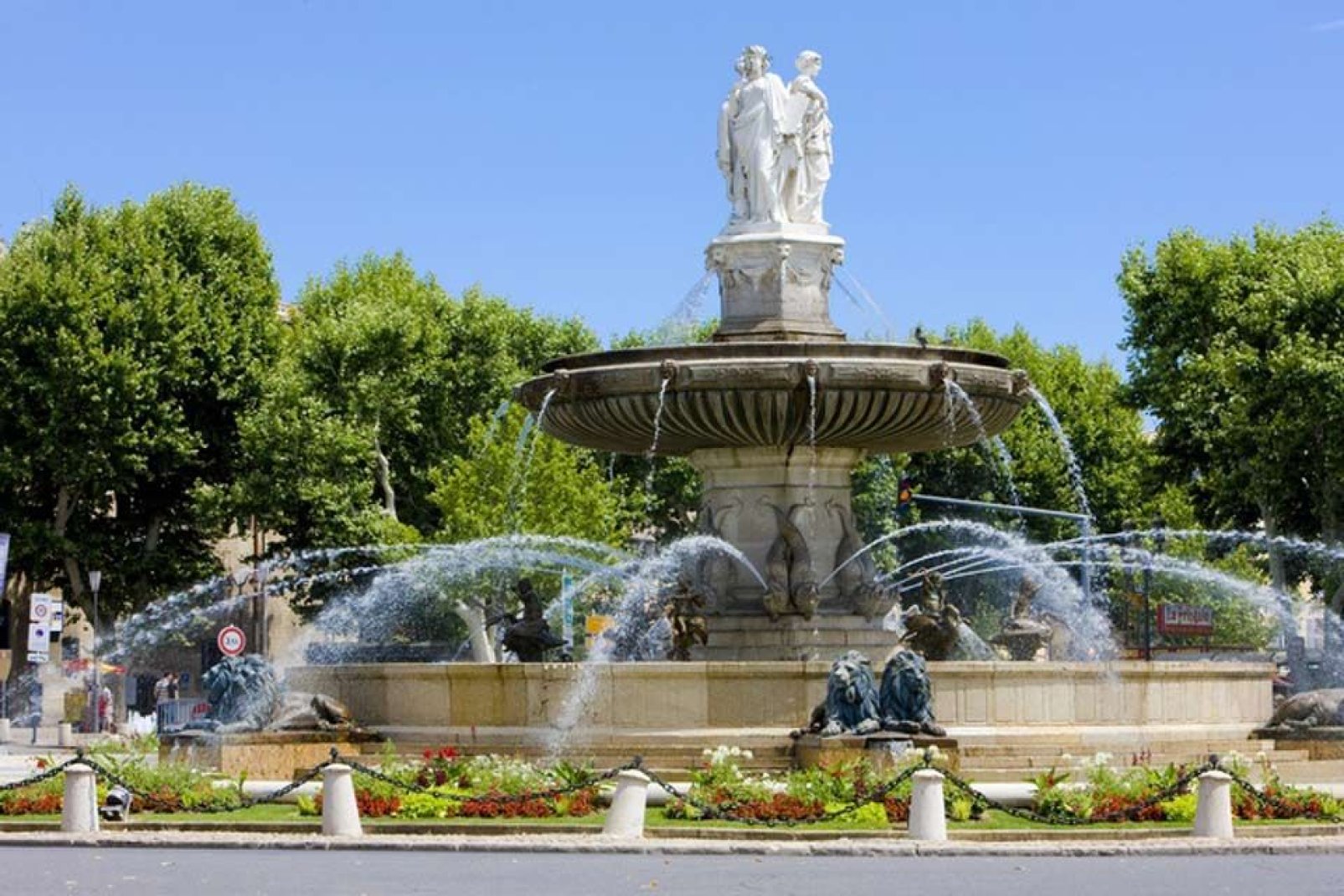 The fountain was completed in 1860 and is one of the symbolic monuments of Aix-en-Provence, thanks notably to its impressive dimensions. It is located just off the Cours Mirabeau.