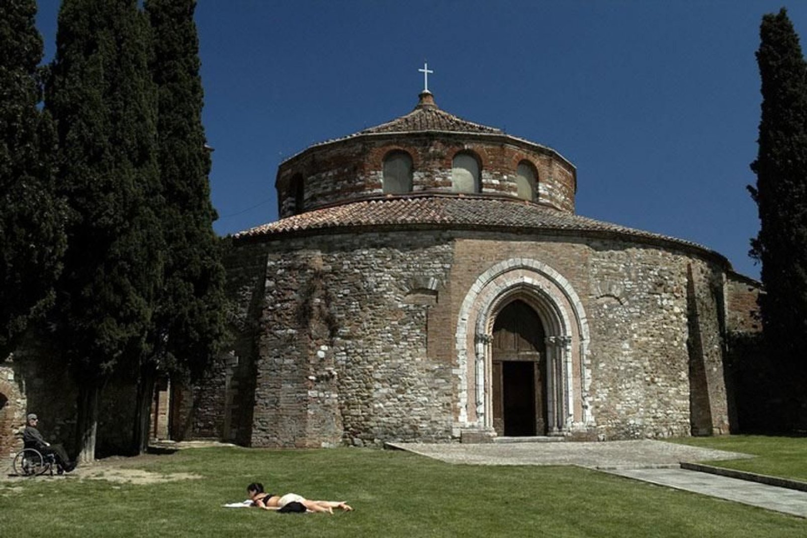The Temple of Sant'Angelo is a Paleochristian church dating back to the 5th century that constitutes a rare example of a circular plan church.