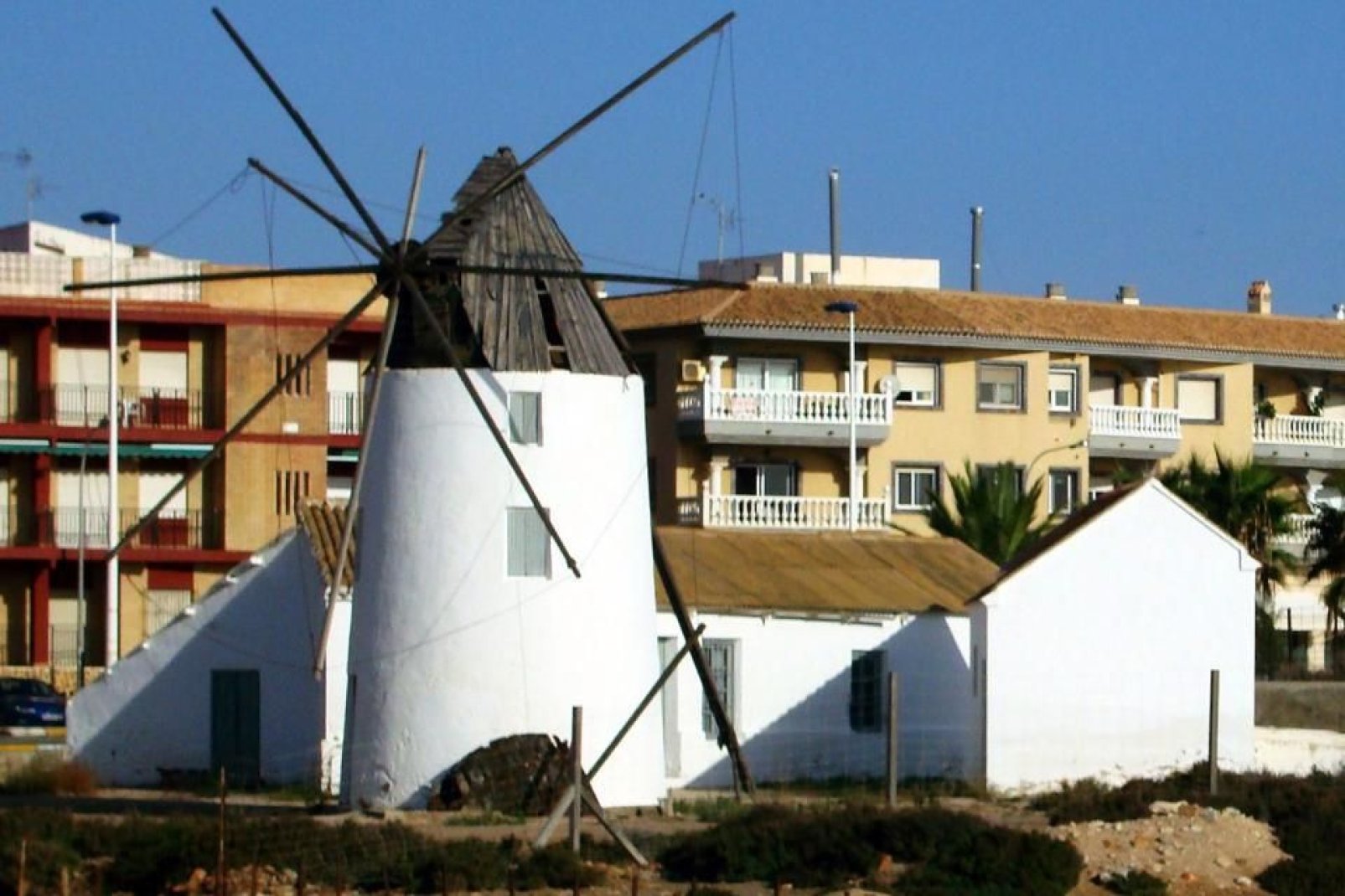 Murcia is a vast region encompassing dunes and beaches but also windmills at the salt flats.