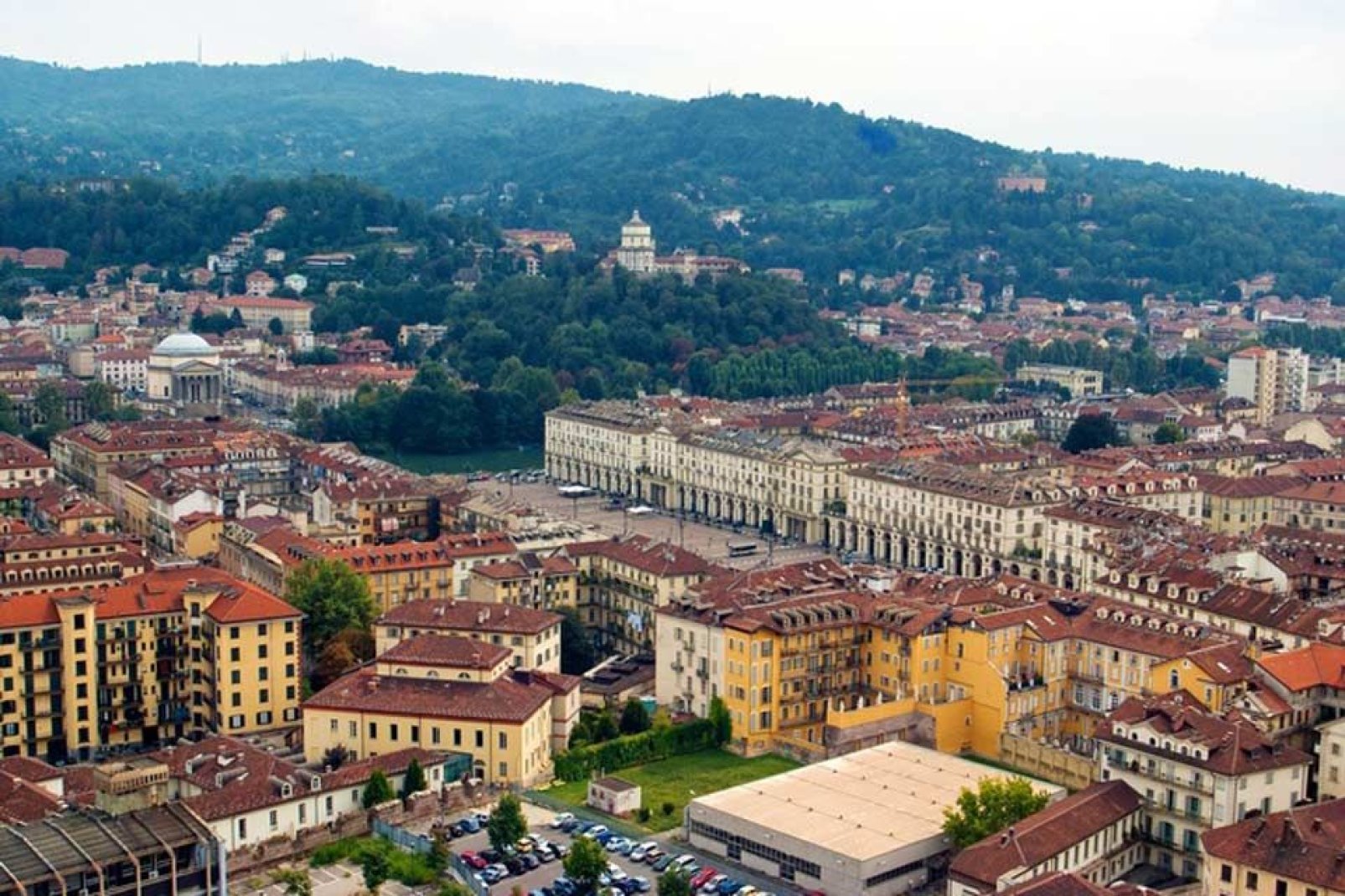 Torino dall'alto: si scorge il Palazzo Reale.