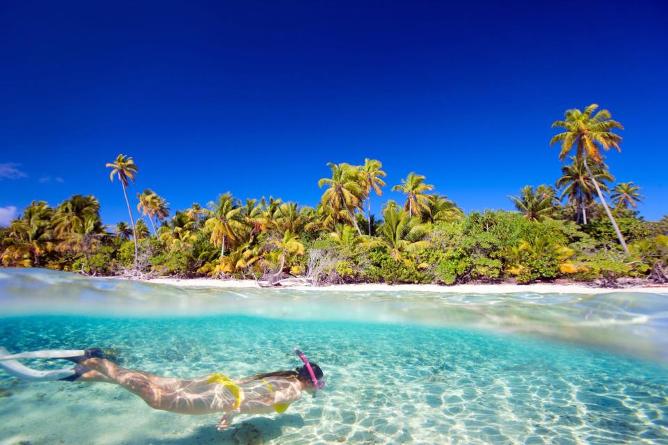 Océanie, Polynésie, îles Gambier, plongée, plage, baignade, île, snorkeling
