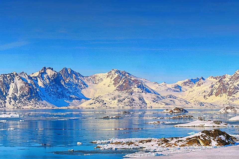 Groenland, arctique, danemark, montagne, neige, lac, glace,